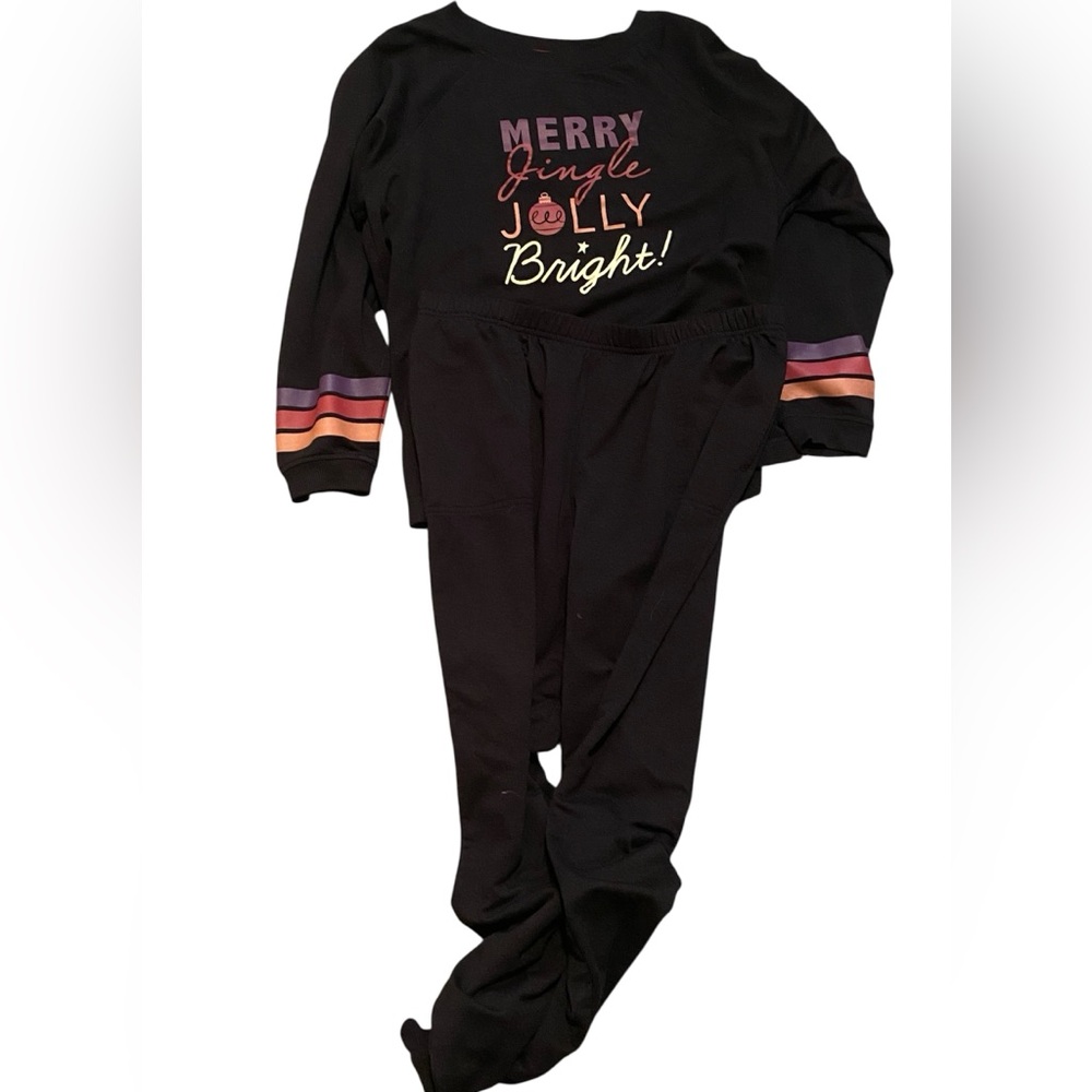 Joyspun Christmas Pajama Set Black Multi Large